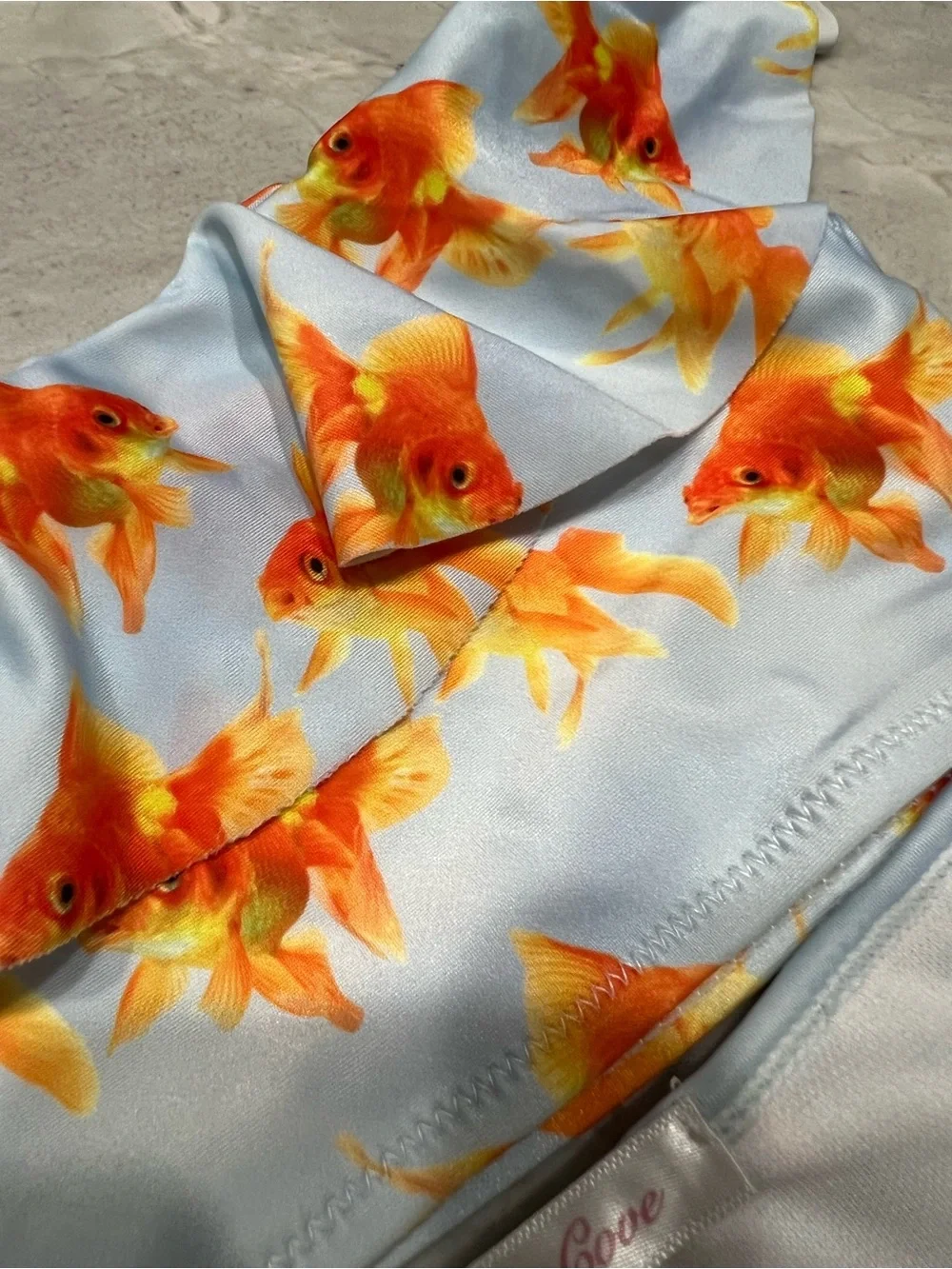 Stella Cove Light Blue Goldfish Ruffle One-Piece Swimsuit